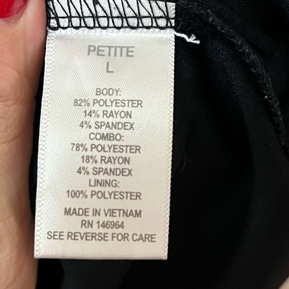 🔴 Westport Black and Grey Long Sleeve Dress Size Large Petite - Picture 7 of 8